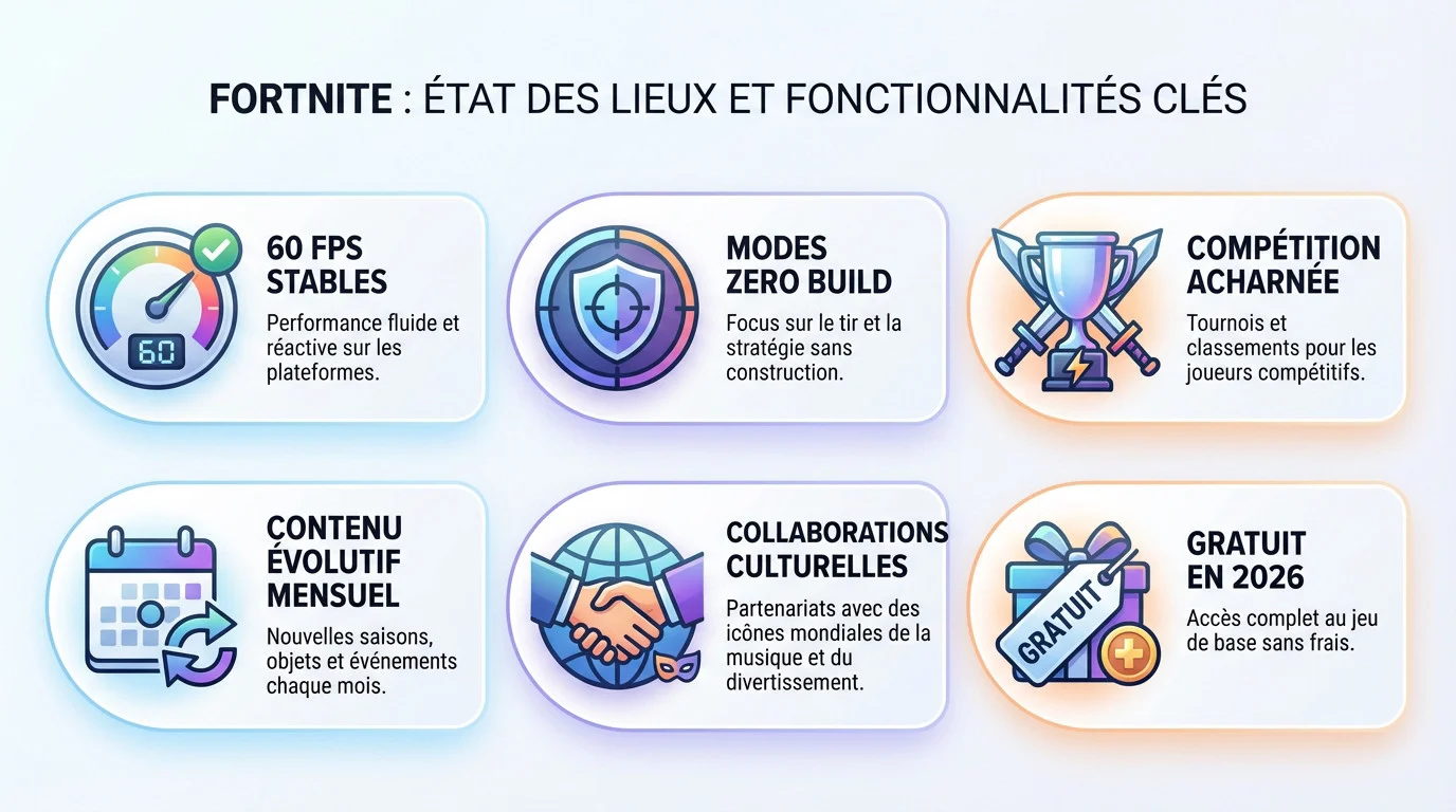 Fortnite sur Switch 2 : fonctionnalités essentielles et statut gratuit en 2026