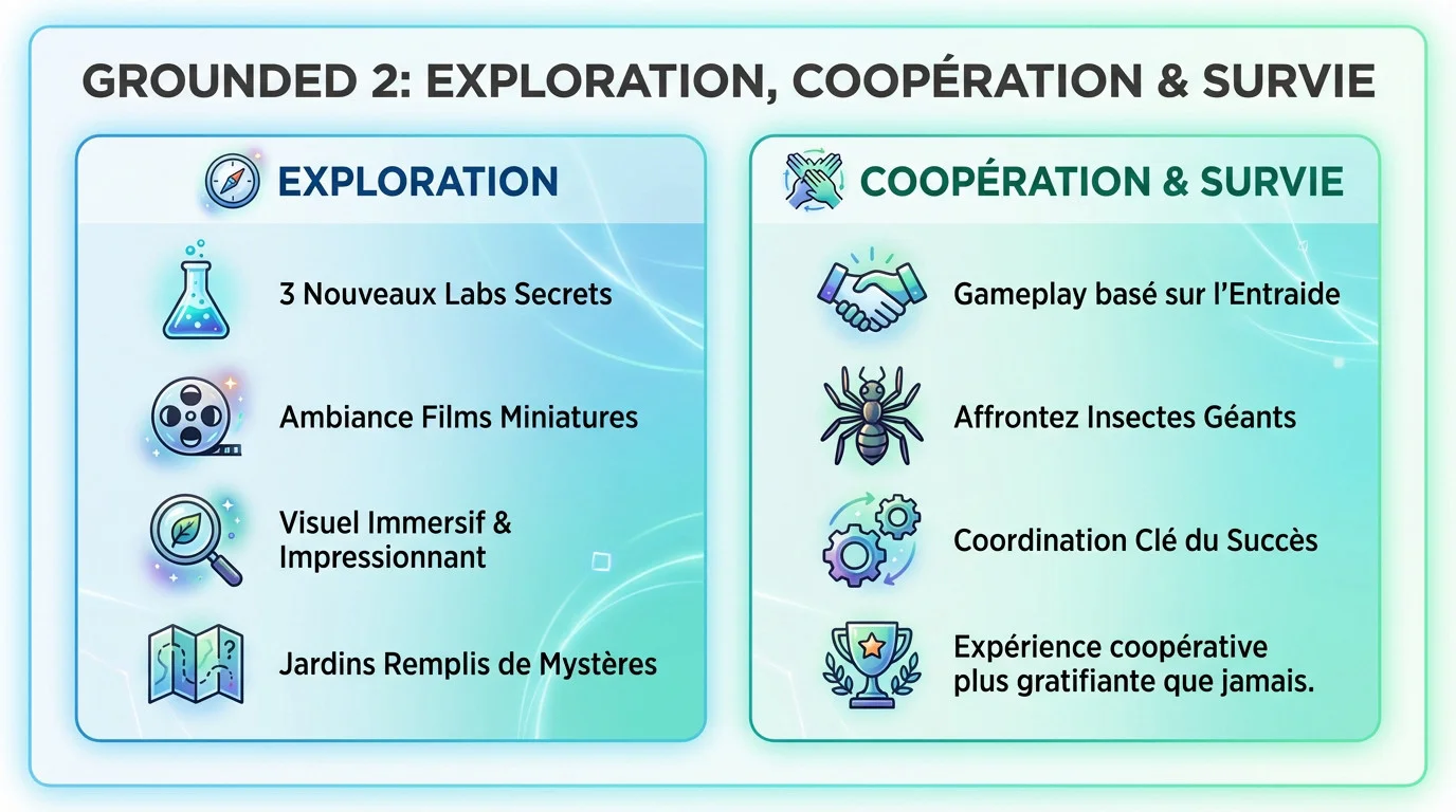 Exploration et survie en coopération face aux insectes géants dans Grounded 2