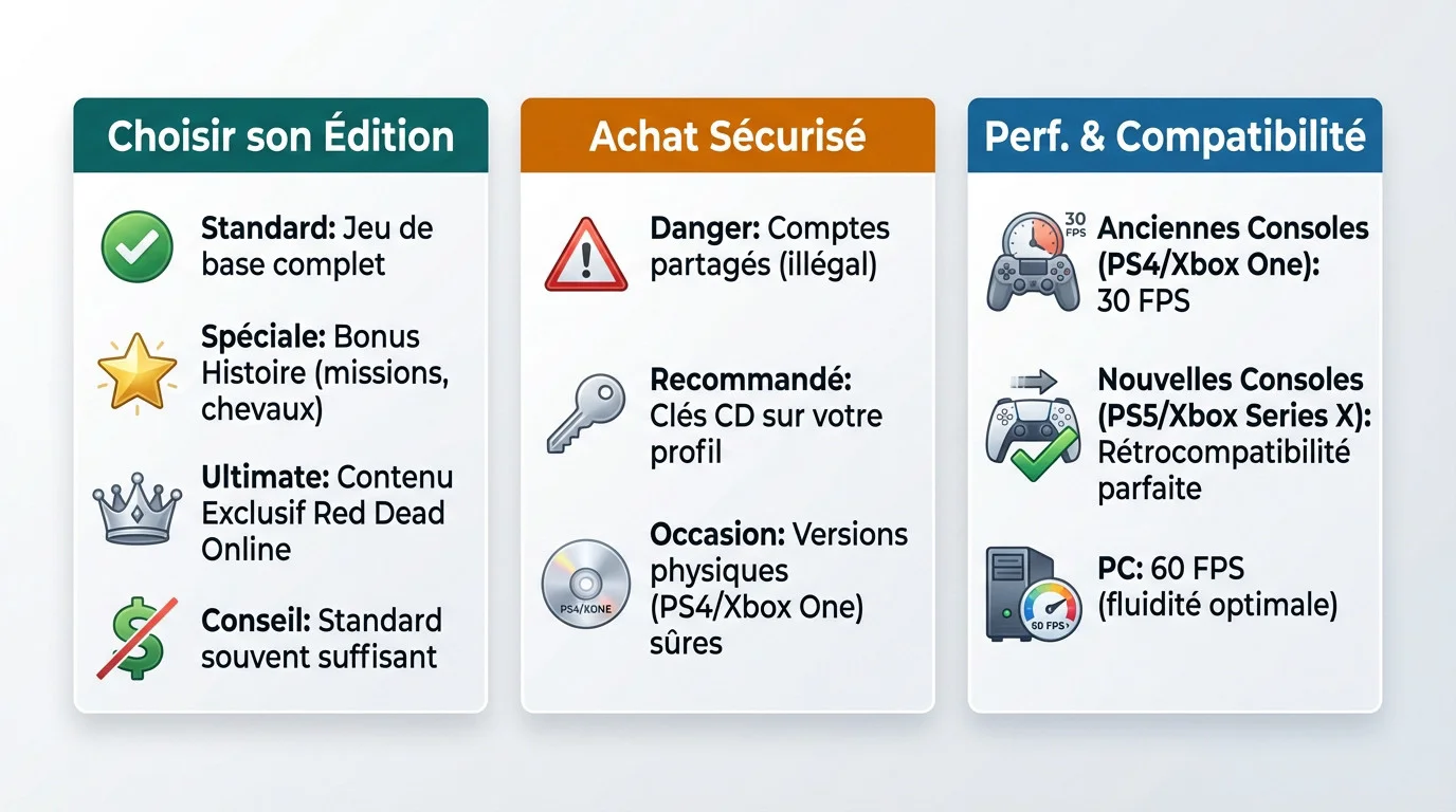 Comparatif des éditions et supports pour Red Dead Redemption 2