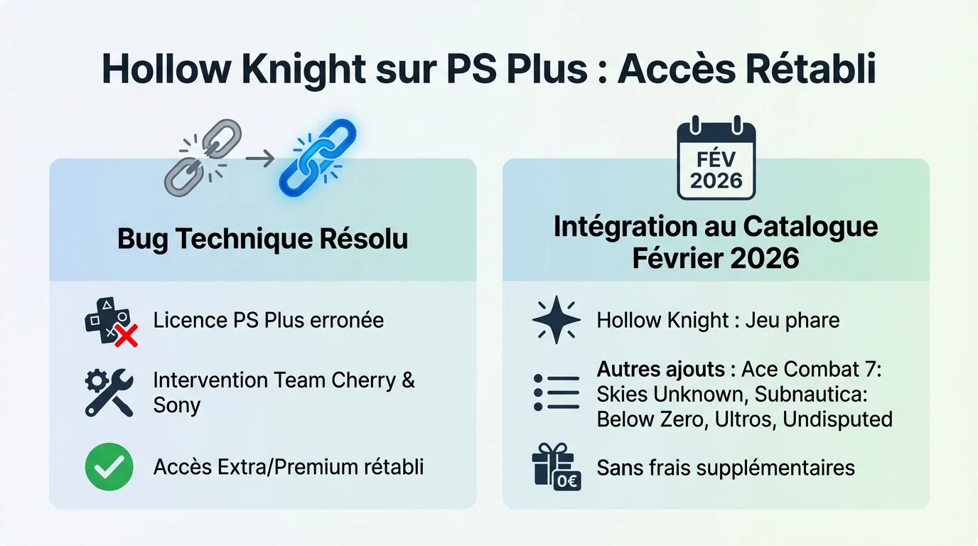 Hollow Knight sur PS5 avec accès rétabli pour les abonnés PS Plus