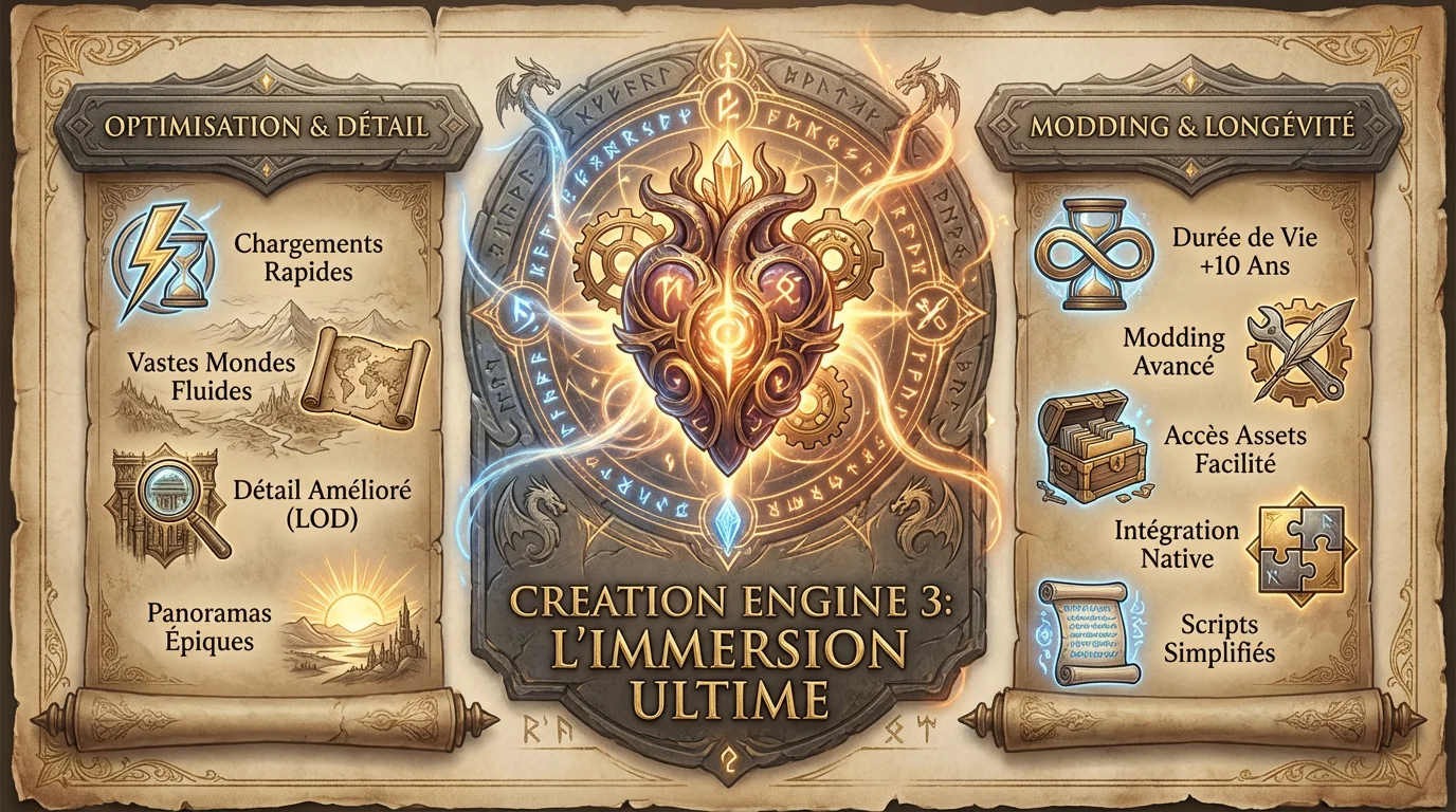 Infographie sur les avancées techniques du Creation Engine 3 pour The Elder Scrolls 6