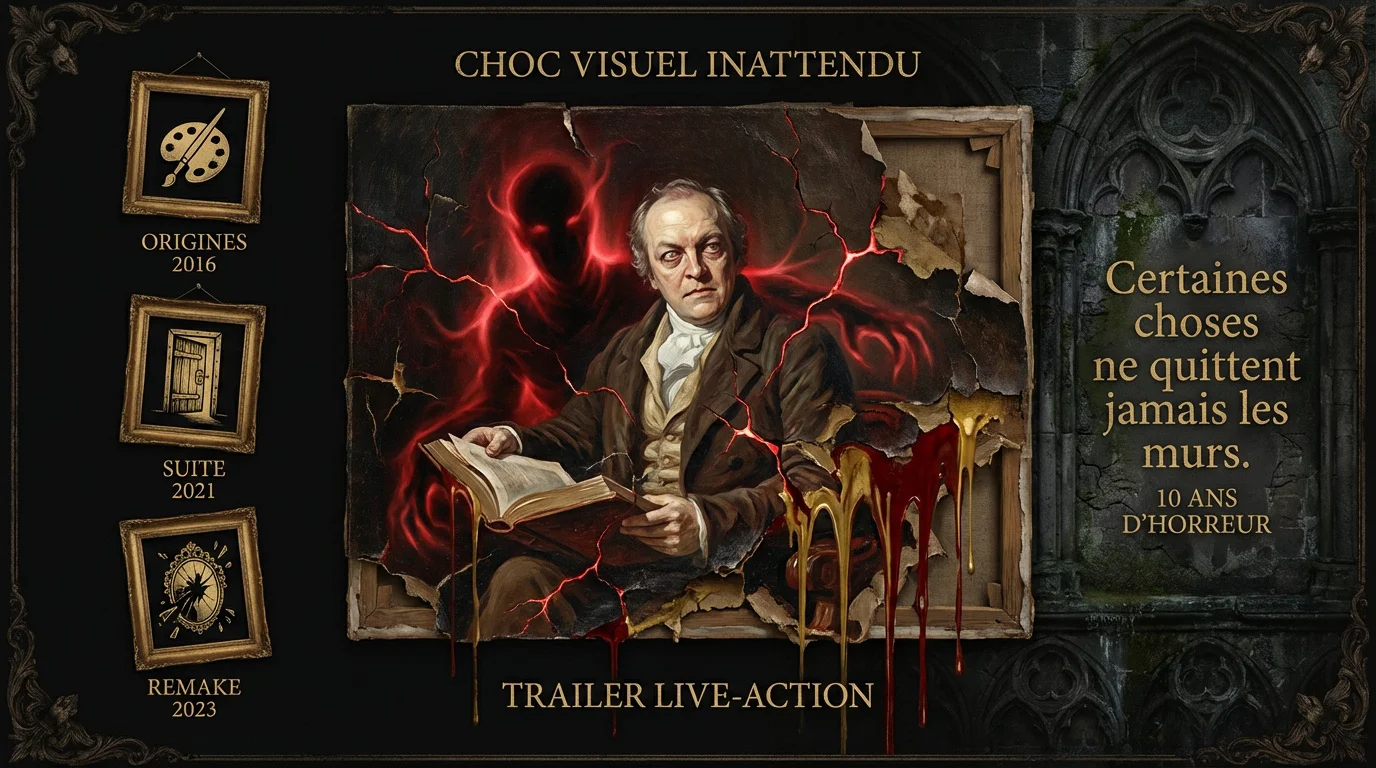 Infographie gothique illustrant le retour de Layers of Fear 3 pour ses 10 ans