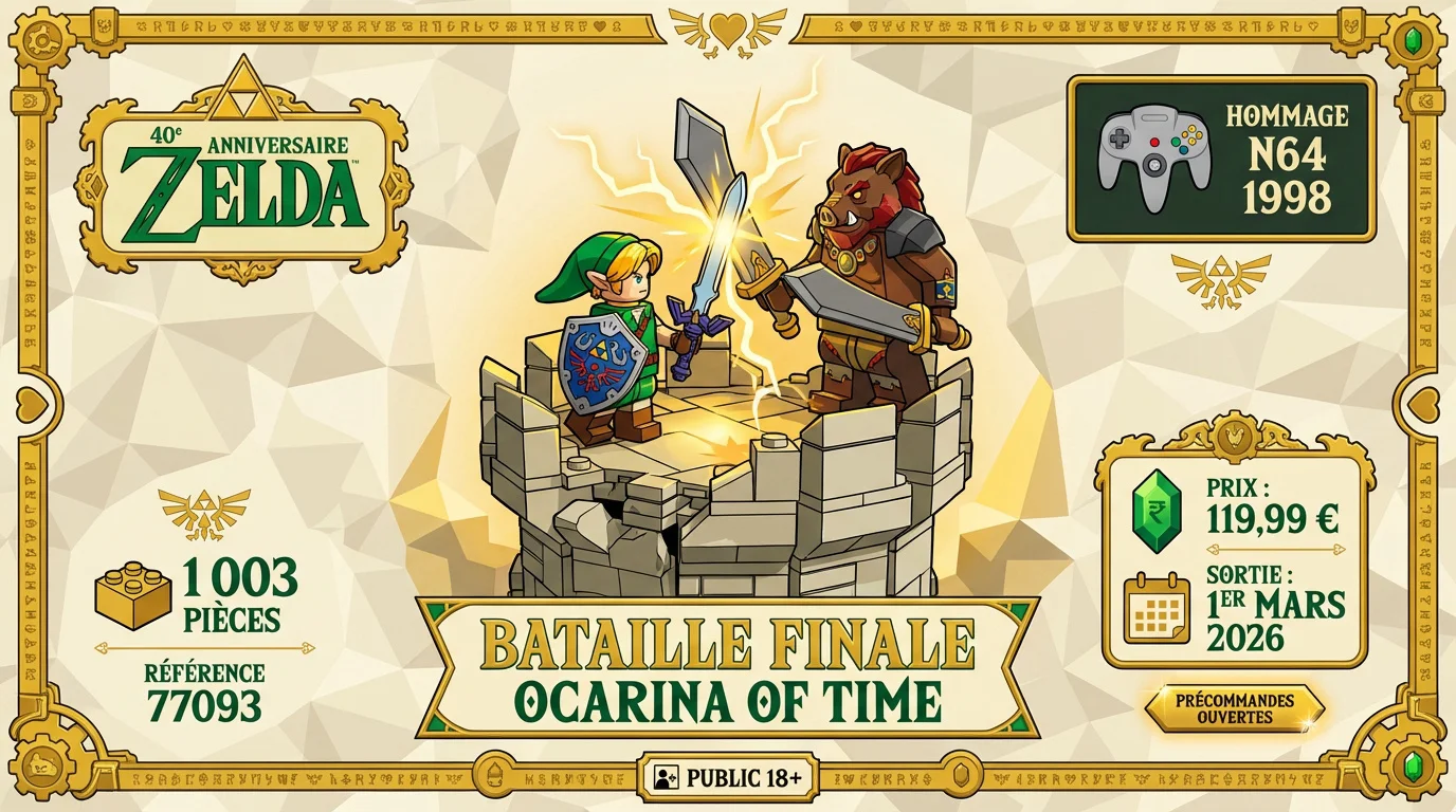 Infographie du set LEGO Zelda Ocarina of Time La Bataille Finale