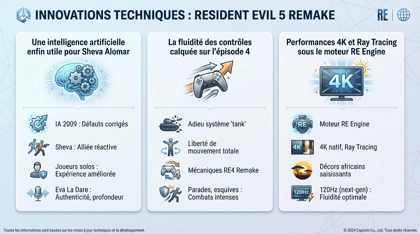 Améliorations graphiques et techniques du remake de Resident Evil 5