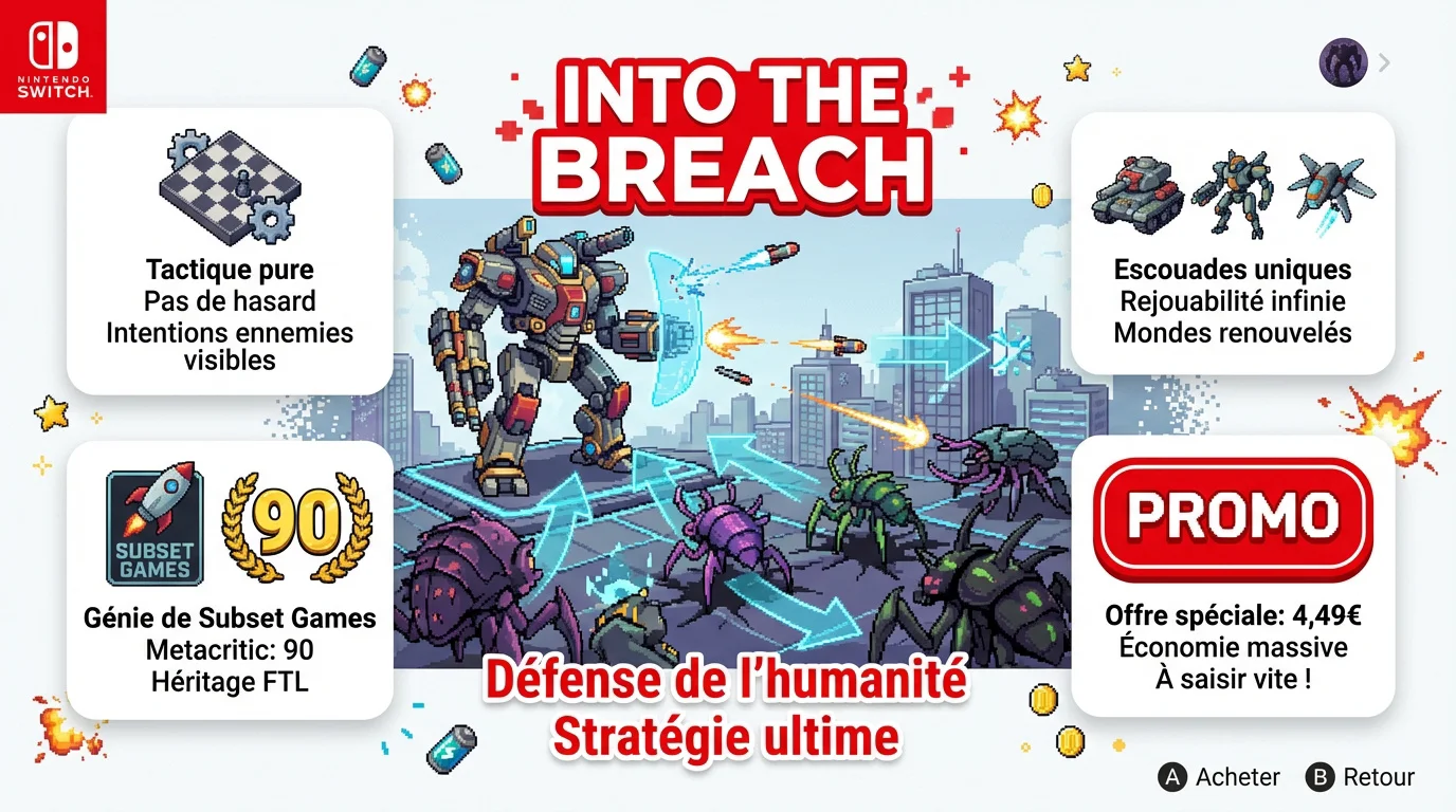 Infographie des promotions Nintendo eShop pour le jeu Into the Breach
