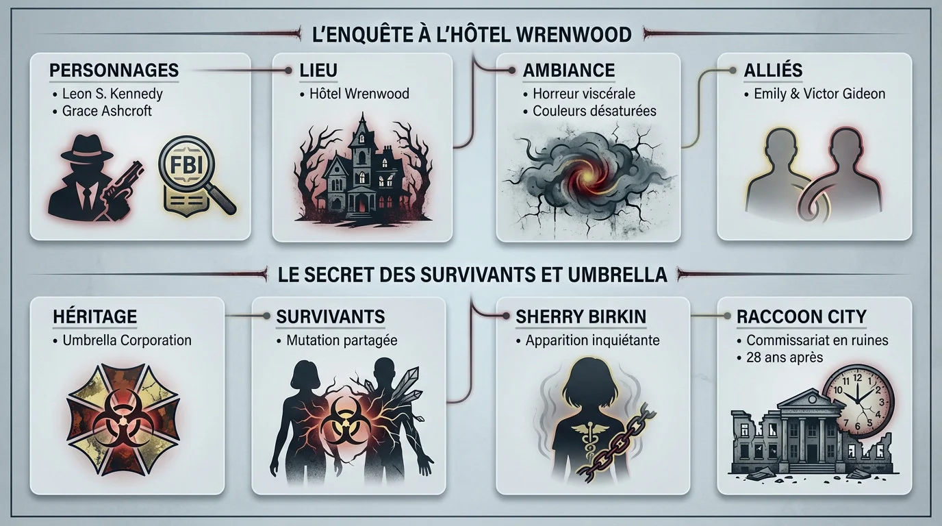 Leon S. Kennedy explore les ruines sombres de Raccoon City dans Resident Evil Requiem
