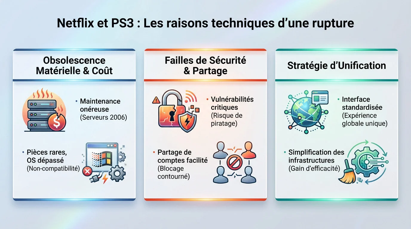 Fin du support Netflix sur PS3 : les raisons techniques et financières de la rupture