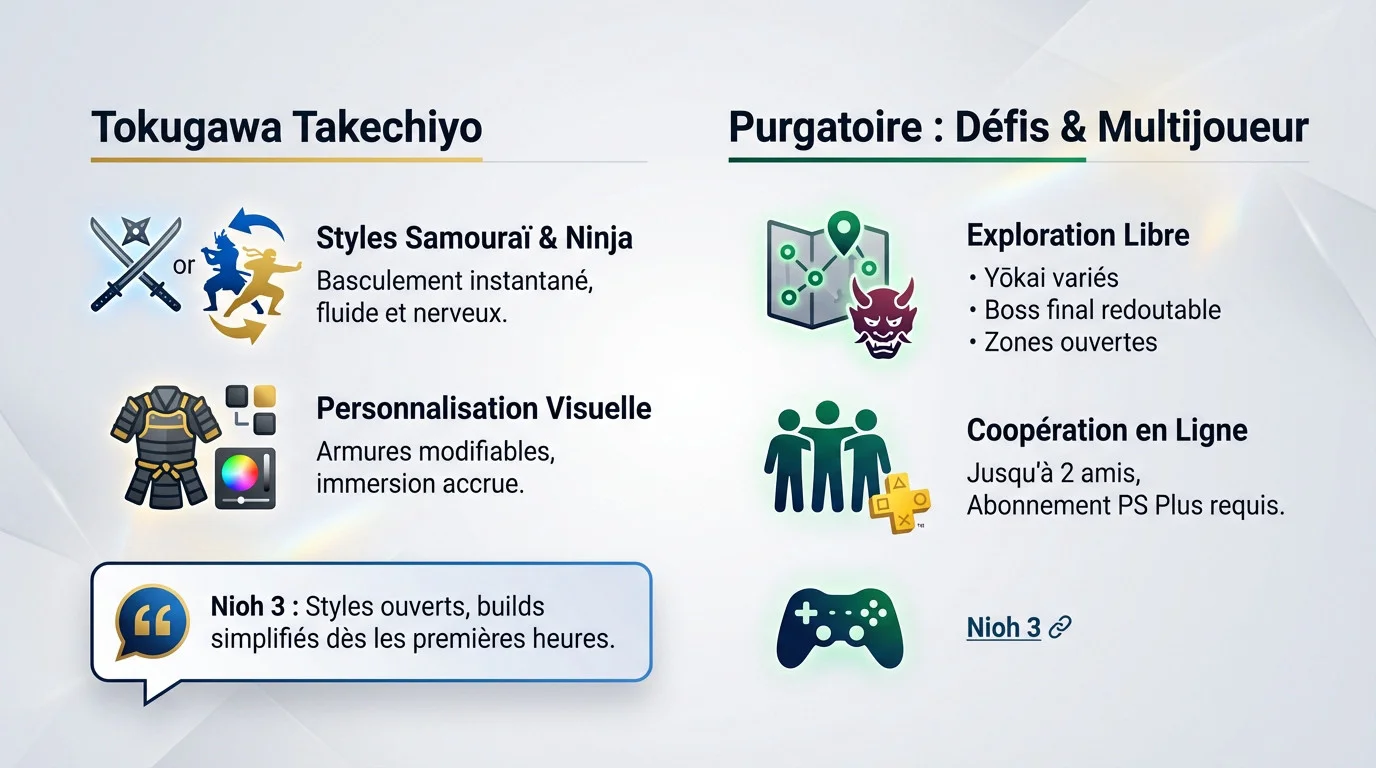 Tokugawa Takechiyo explorant le Purgatoire dans Nioh 3