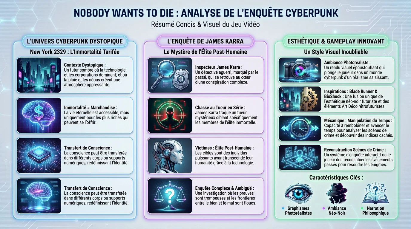 Analyse de l'enquête cyberpunk dans le jeu Nobody Wants to Die