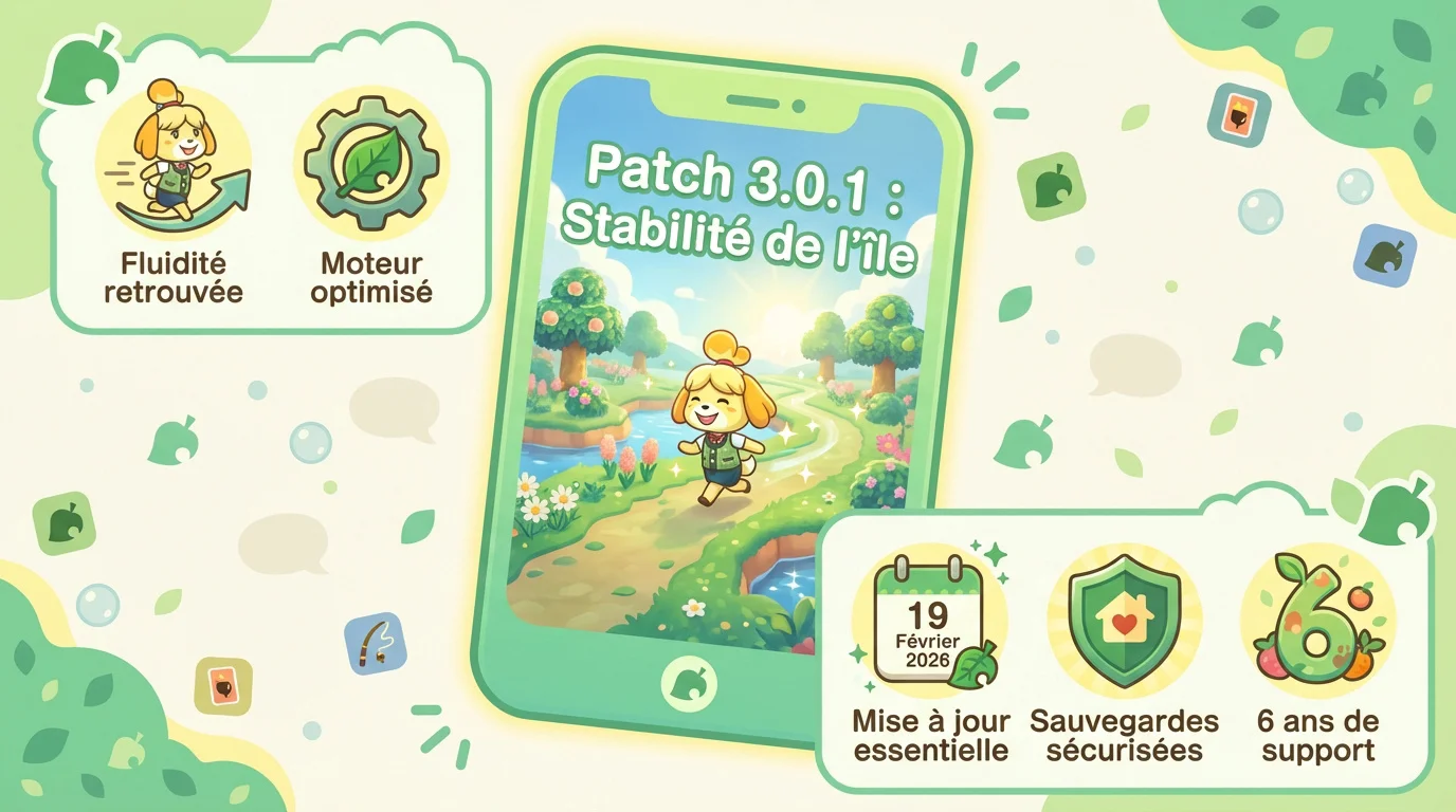 Mise à jour 3.0.1 Animal Crossing New Horizons stabilité de l'île et fluidité retrouvée