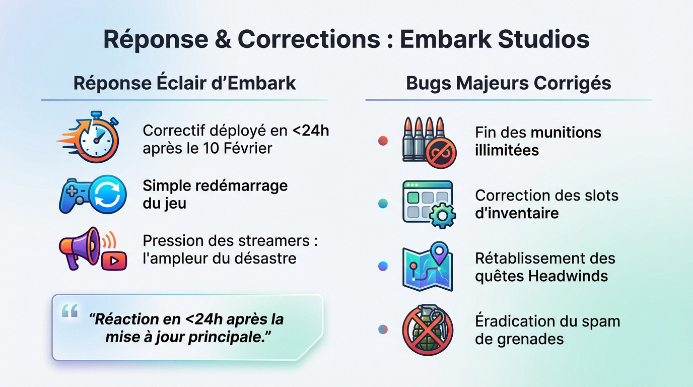 Correctif d'Embark Studios pour le jeu ARC Raiders