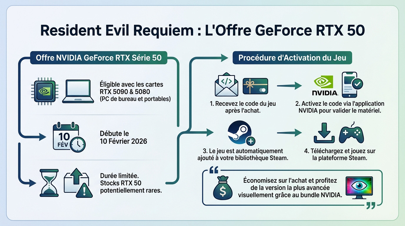 Offre bundle NVIDIA GeForce RTX série 50 et Resident Evil Requiem