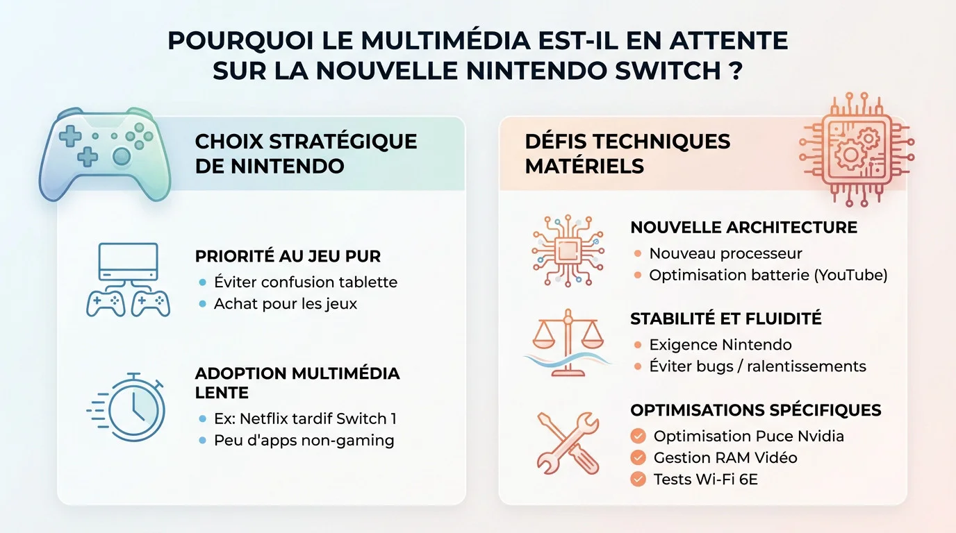 Comparaison des fonctionnalités multimédia entre la Nintendo Switch et la Switch 2