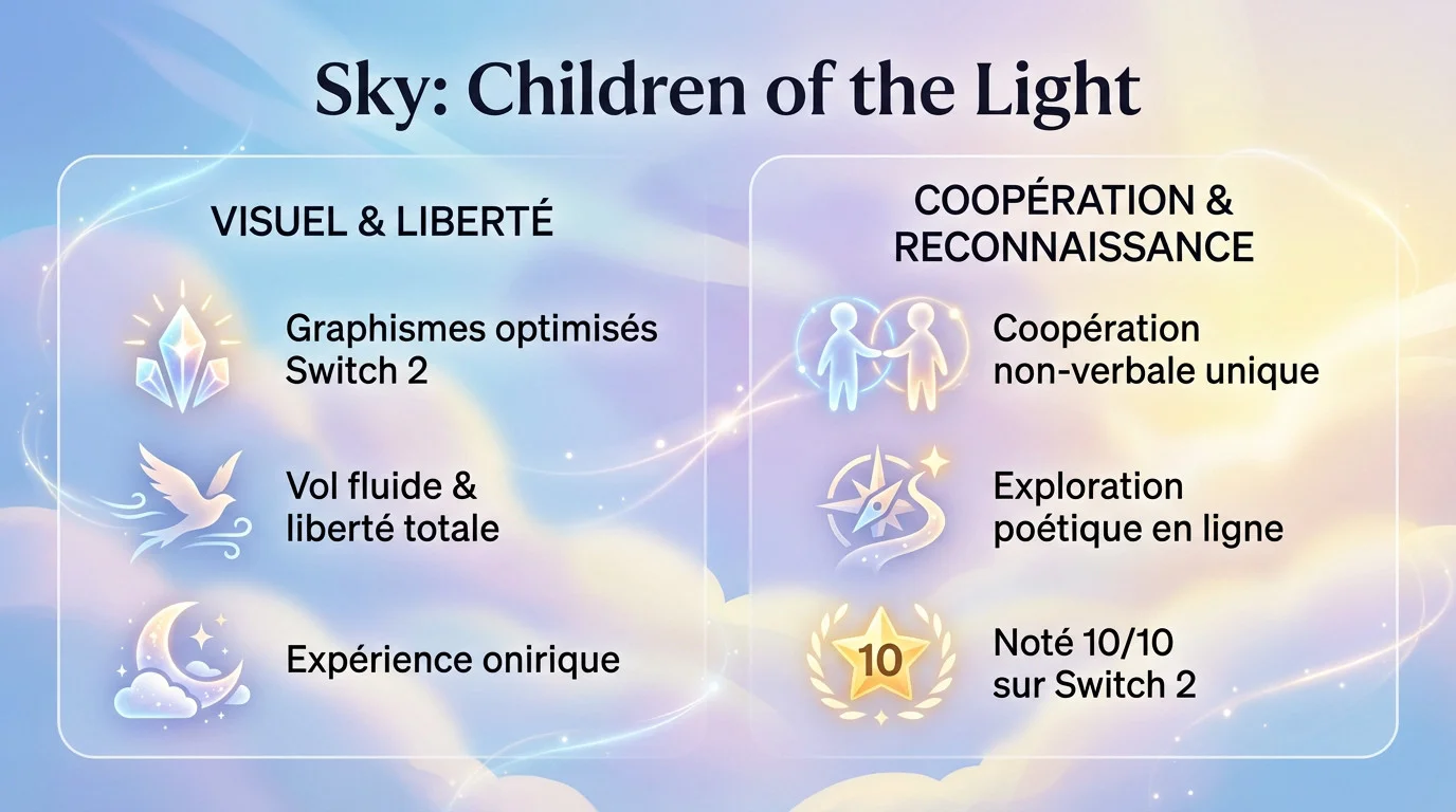 Aperçu des paysages oniriques et du gameplay coopératif de Sky Children of the Light