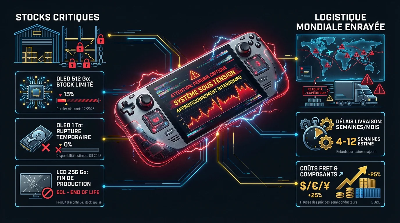 Pénurie de composants et stocks de Steam Deck OLED en tension