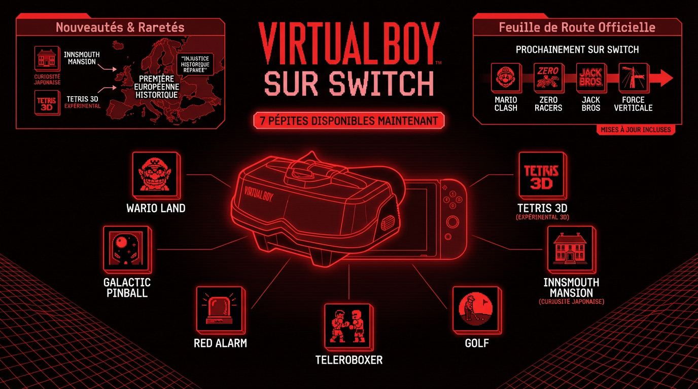 La collection Virtual Boy débarque sur Nintendo Switch Online avec sept titres cultes
