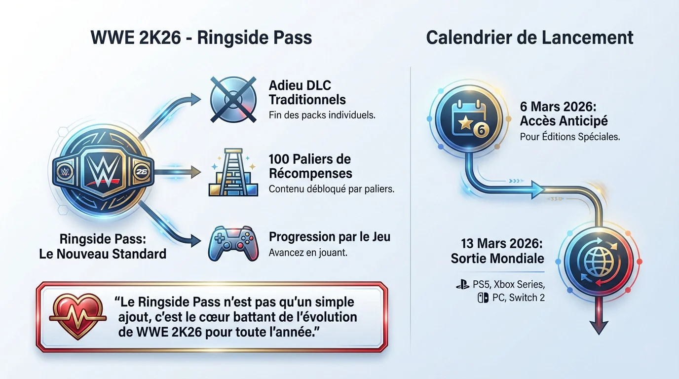 Aperçu du nouveau Ringside Pass de WWE 2K26 remplaçant les DLC