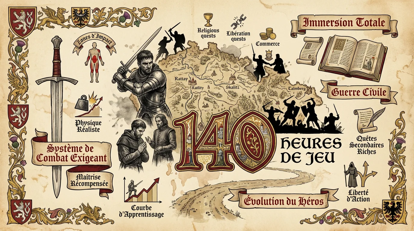 Henry de Skalitz en armure dans le monde médiéval de Kingdom Come Deliverance 2