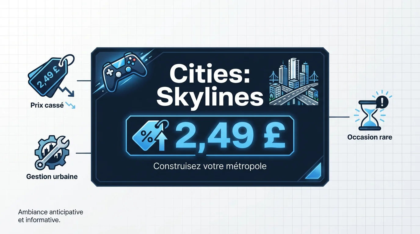 Vue aérienne d'une métropole dense dans Cities Skylines avec échangeurs autoroutiers