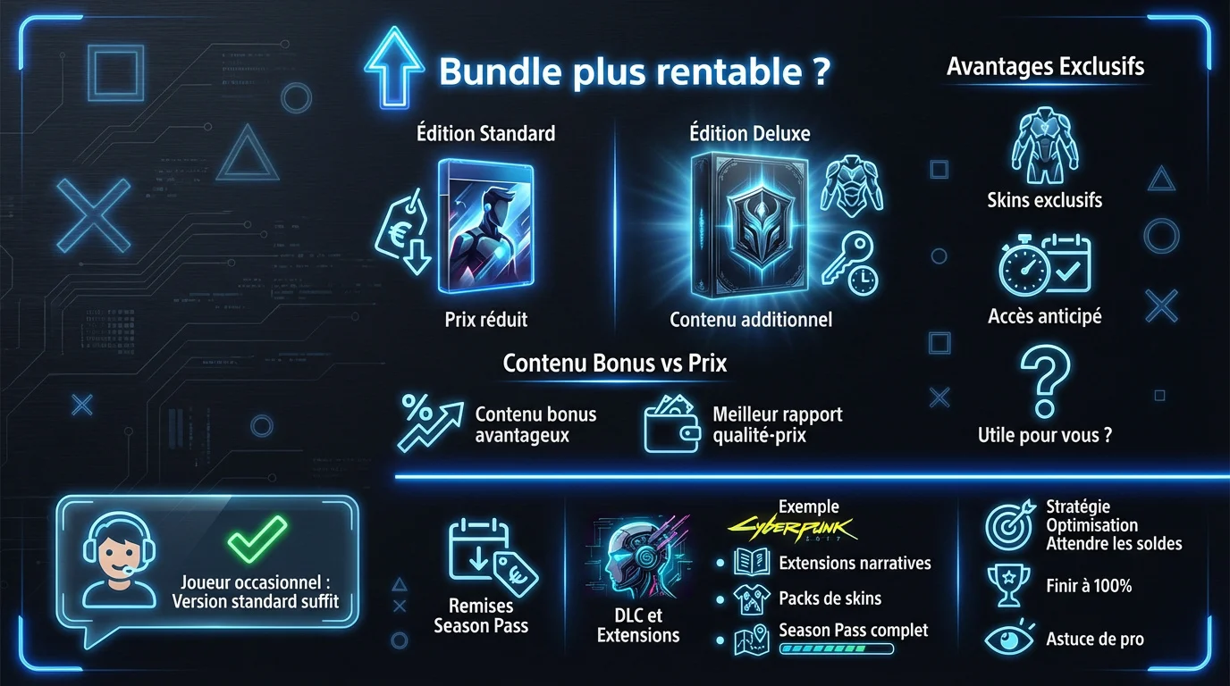 Comparaison entre une édition standard et une édition deluxe de jeu vidéo avec bonus