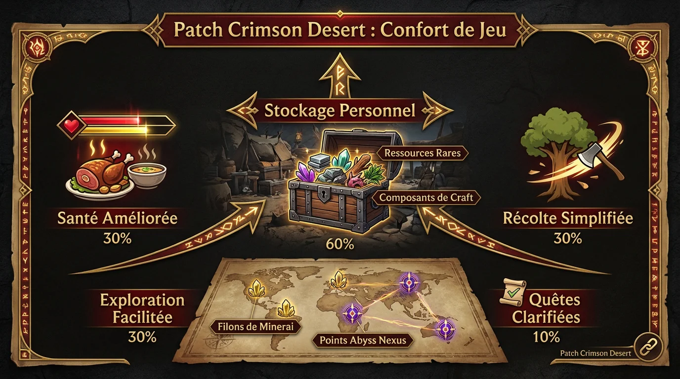 Améliorations du confort de jeu et interface dans Crimson Desert