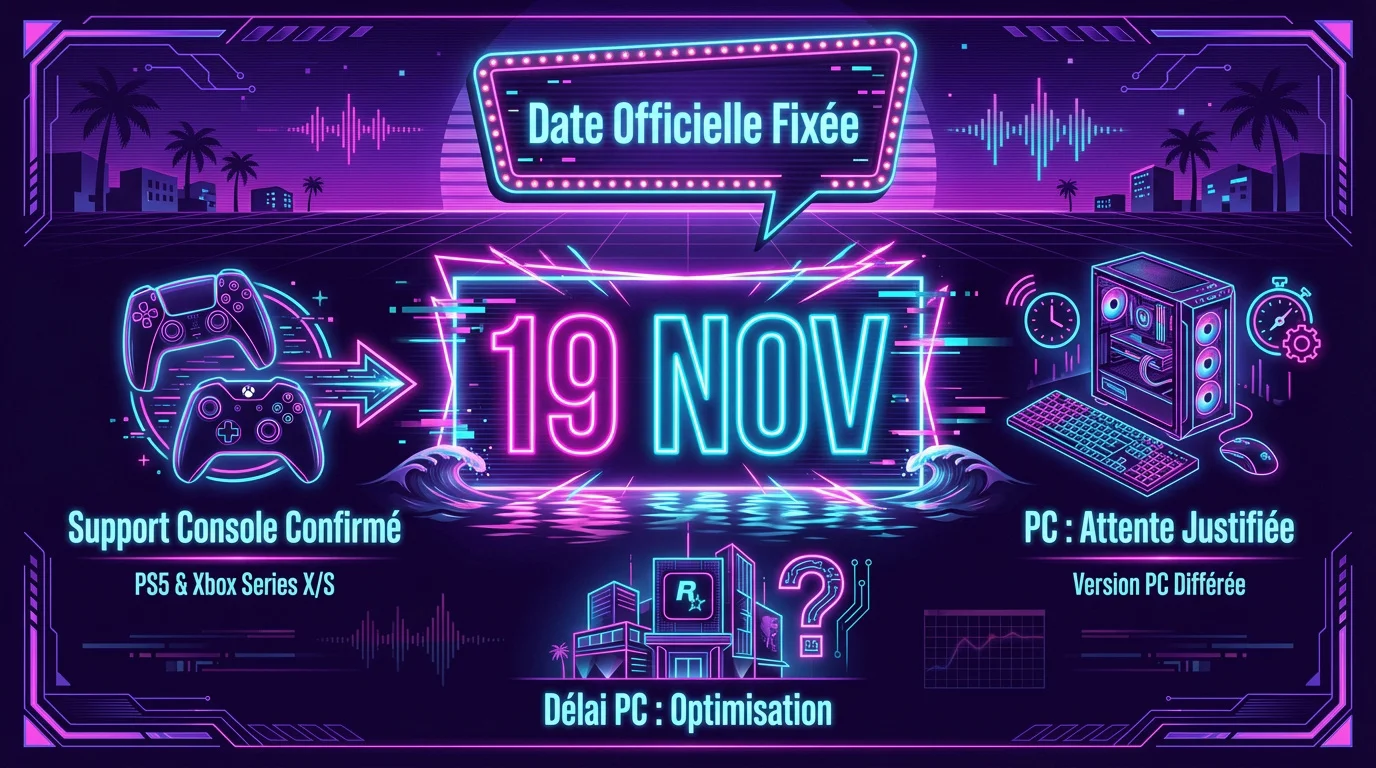 Annonce de la date de sortie de GTA 6 fixée au 19 novembre