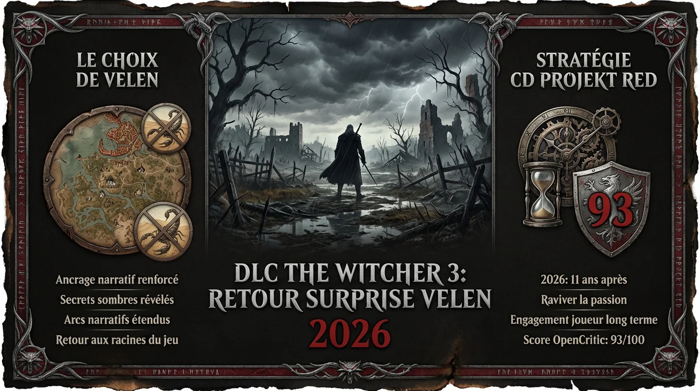 Geralt de Riv dans la région de Velen pour le nouveau DLC de The Witcher 3