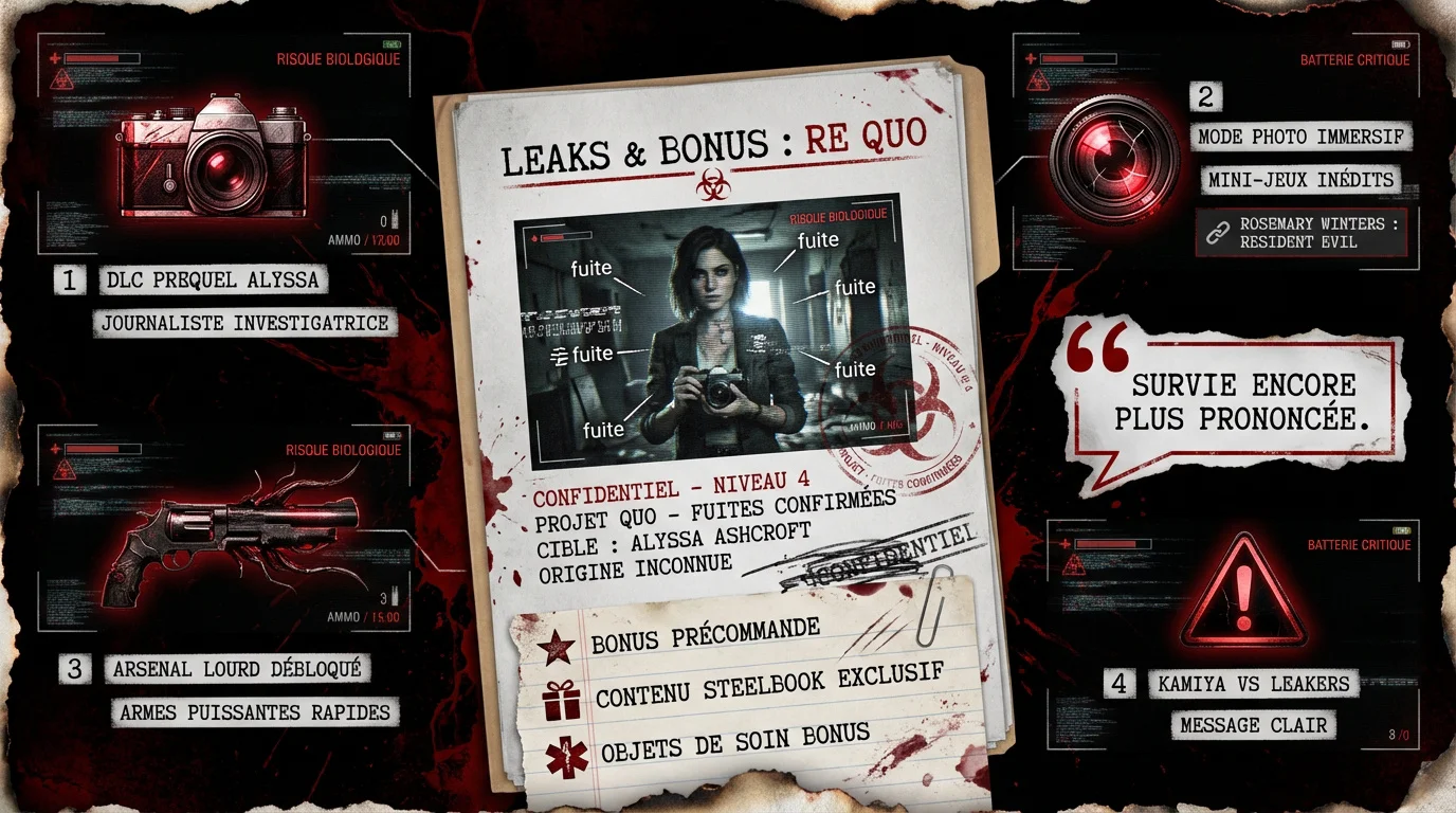 Dossier confidentiel sur les fuites et bonus de Resident Evil Requiem