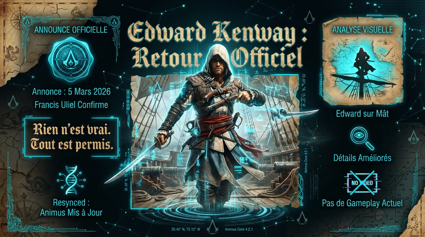Edward Kenway sur un mât dans le visuel promotionnel d'Assassin's Creed Black Flag Resynced