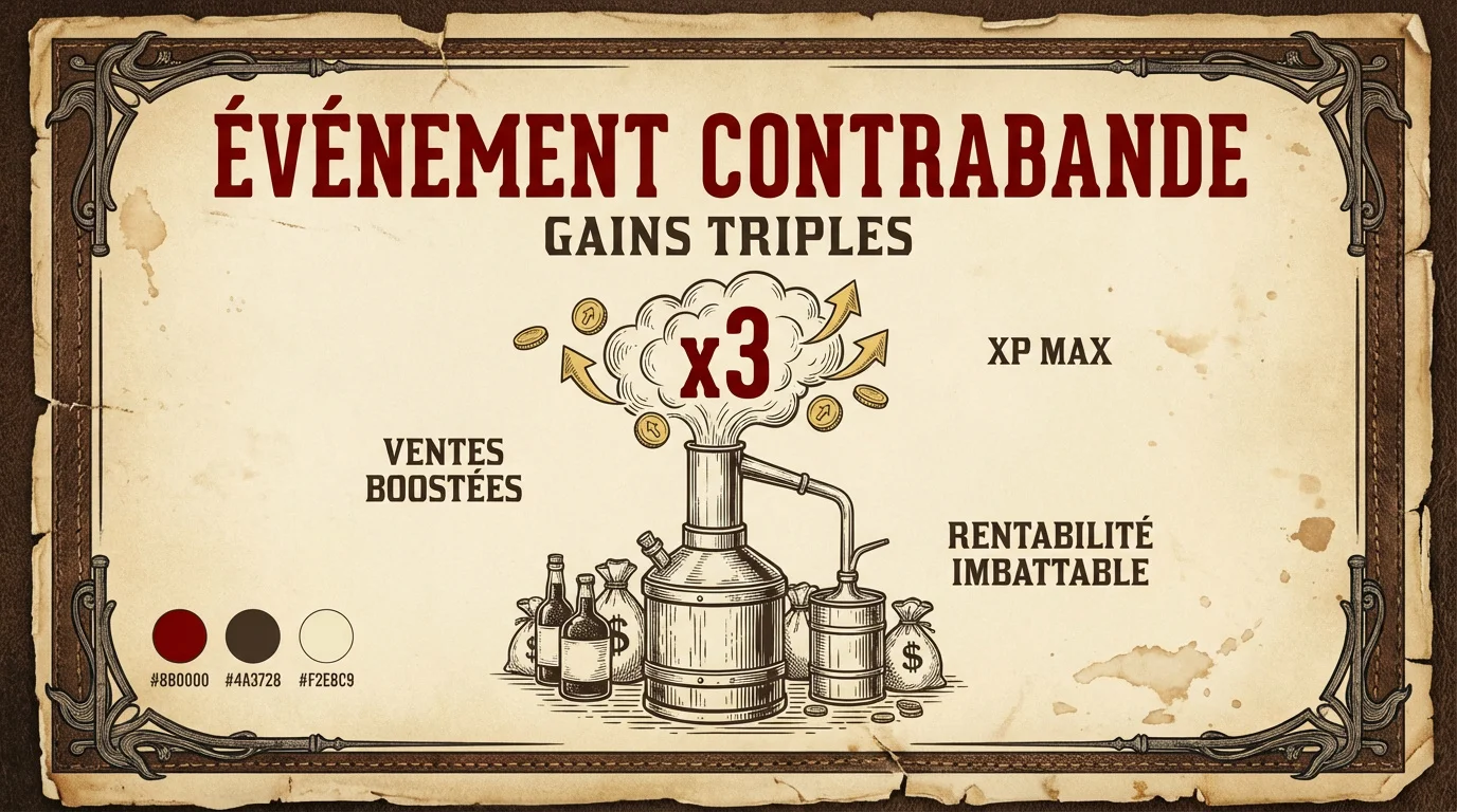Contrebandier de Red Dead Online devant son alambic avec des gains triplés