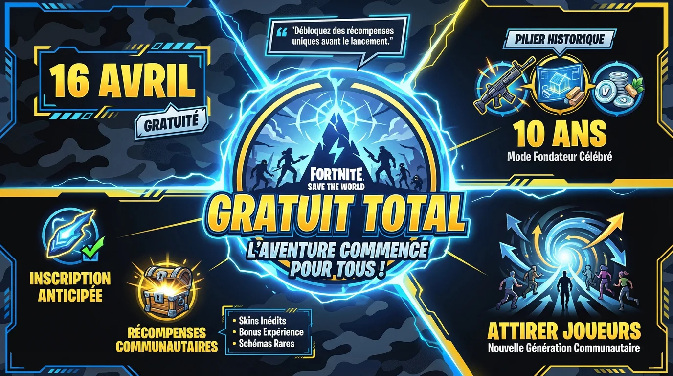 Annonce de la gratuité du mode Fortnite Sauver le Monde sur PS4 et PS5