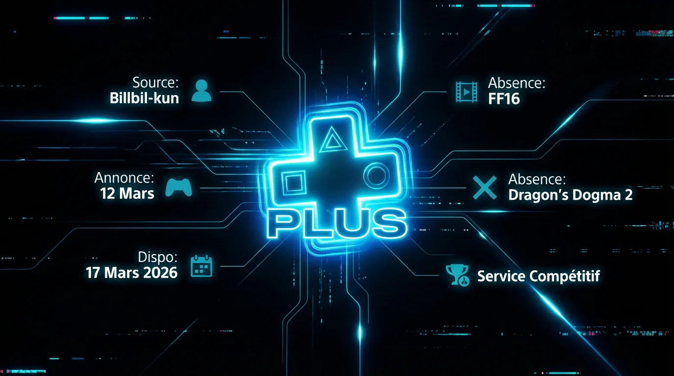 Illustration des jeux PS Plus Extra et Premium de mars 2026 avec les dates clés