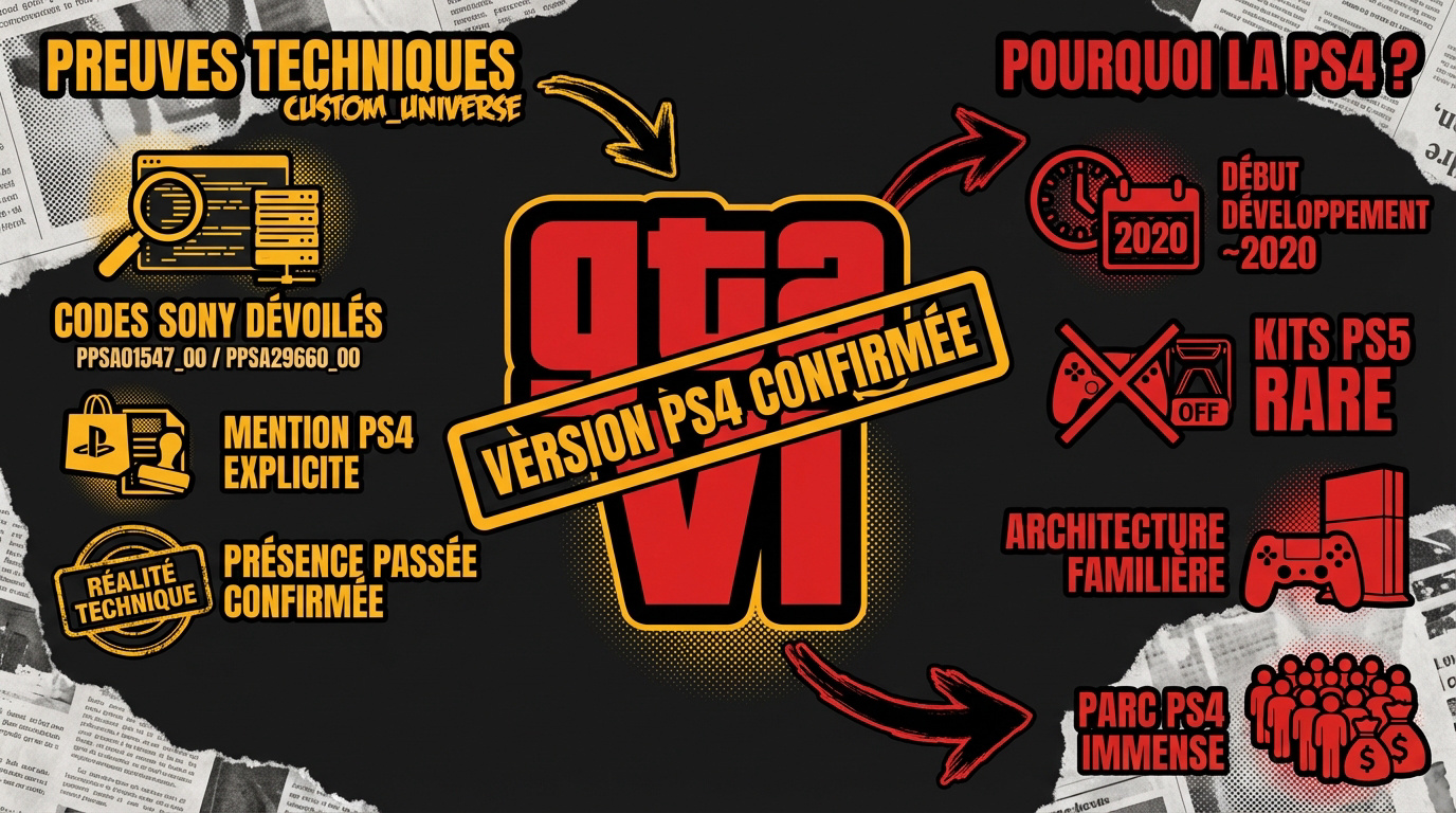 Preuves de la version PS4 de GTA 6 dans la base de données PlayStation