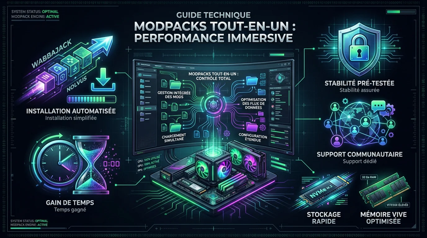 Interface de gestion de modpacks Skyrim haute performance