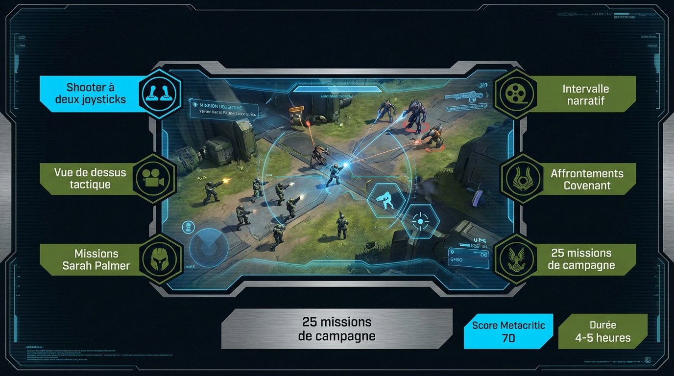 Infographie des tactiques de combat et missions de la campagne Halo Spartan