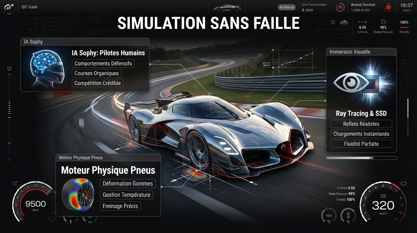 Infographie sur la simulation de conduite Gran Turismo