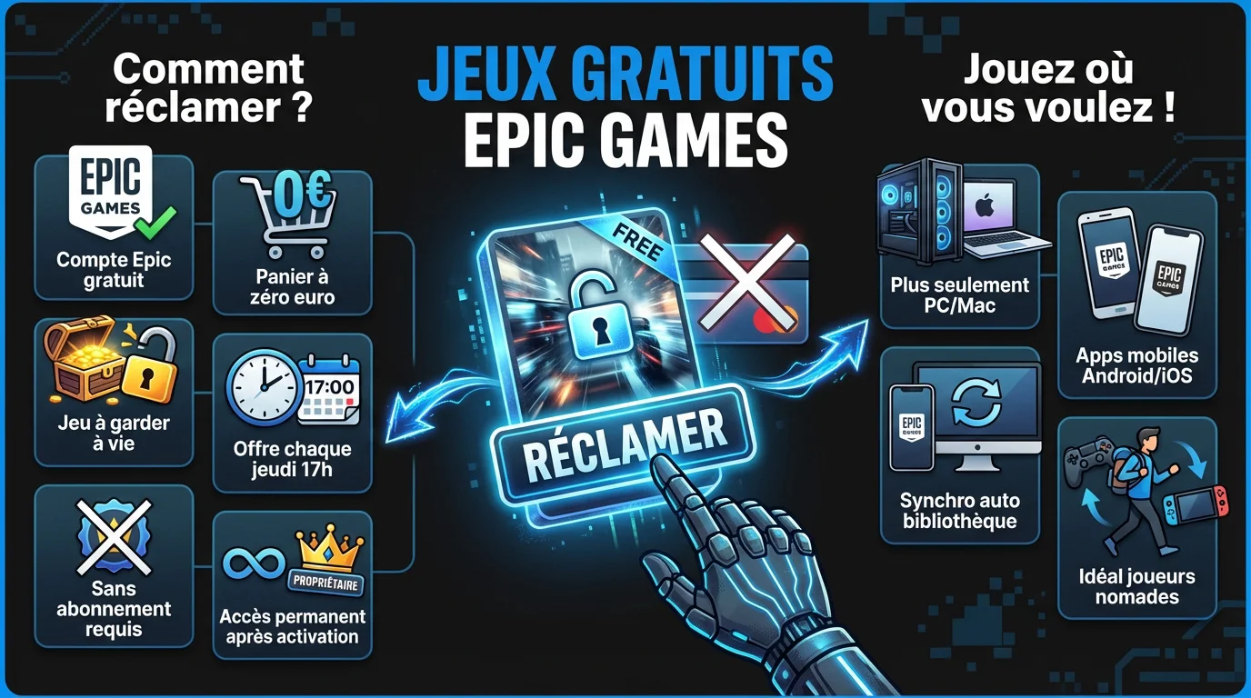 Infographie des jeux gratuits sur Epic Games Store