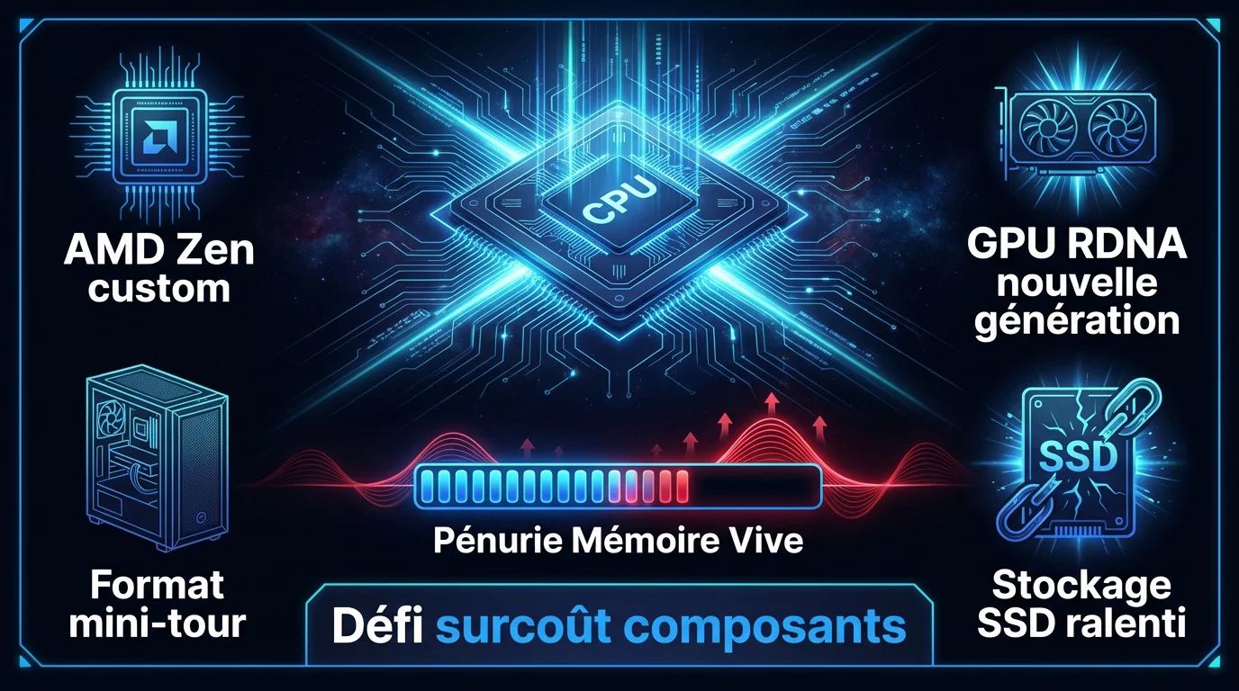 Infographie illustrant les défis de production des composants informatiques mondiaux