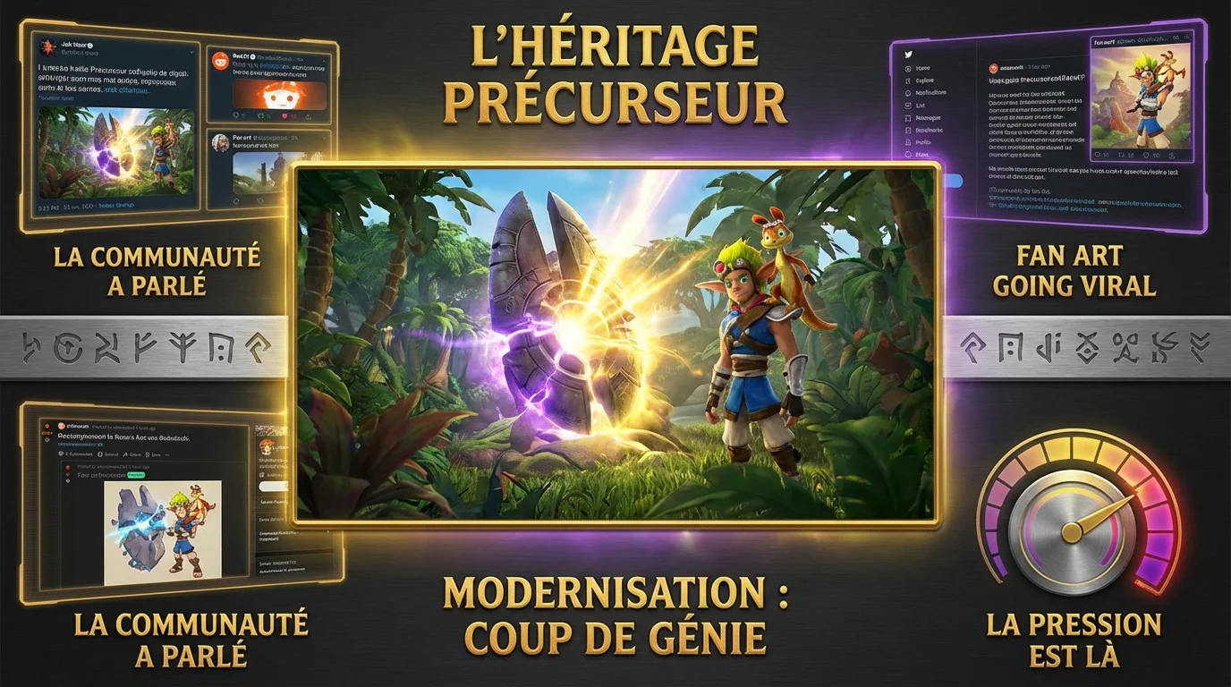 Comparaison visuelle entre la version originale de Jak and Daxter et la modernisation HD de Travis Howe