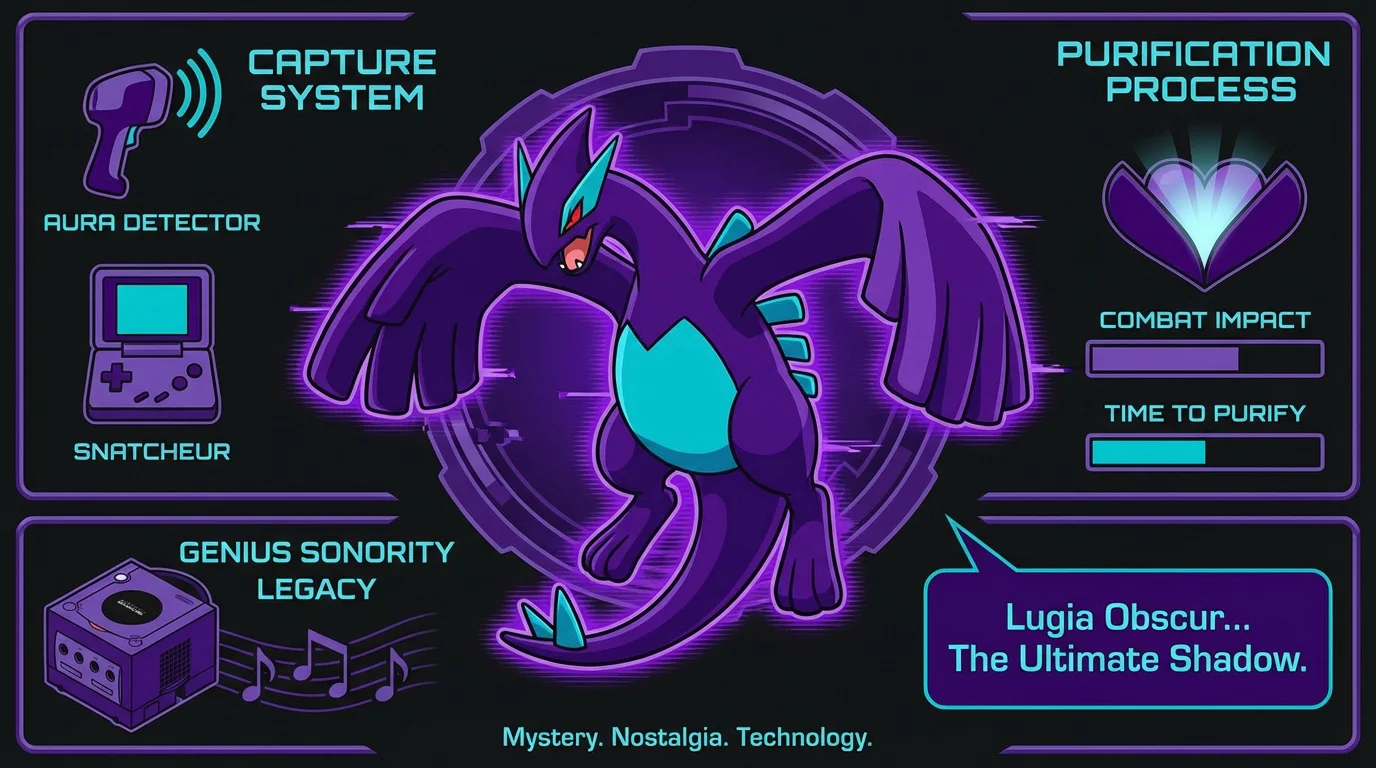 Lugia Obscur et interface de purification dans Pokémon XD