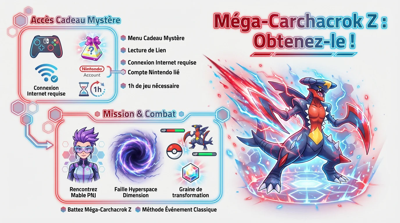 Méga-Carchacrok Z déployant ses ailes en faucille dans Pokémon Legends ZA