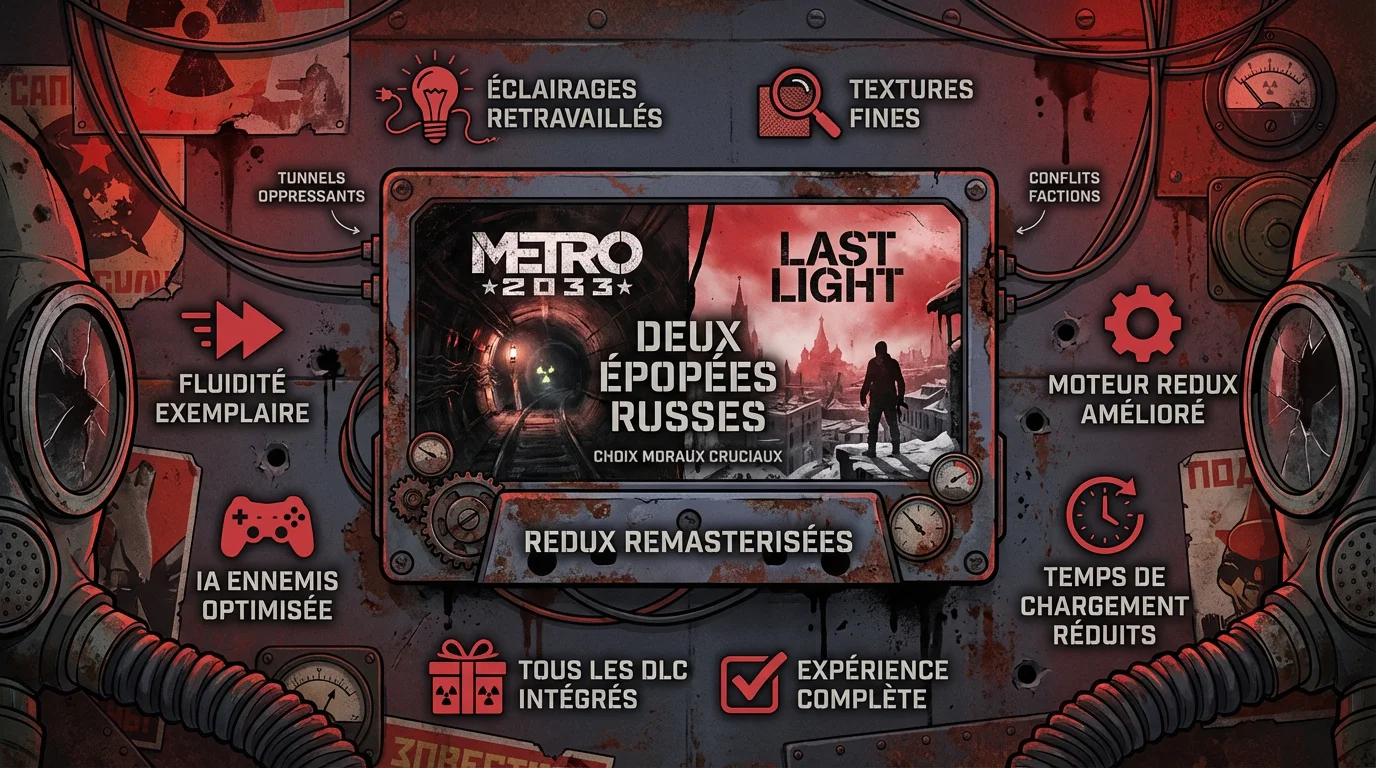 Combat intense dans les tunnels sombres de Metro Redux sur Nintendo Switch