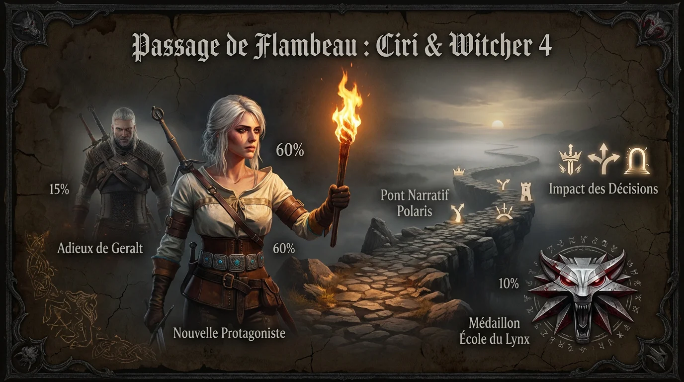 Ciri et Geralt de Riv discutant dans les plaines de Velen