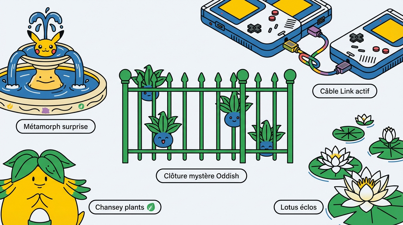Infographie des secrets de décoration dans Pokémon Pokopia