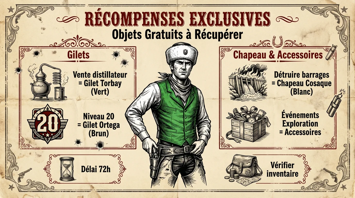 Gilets et chapeaux exclusifs dans Red Dead Online