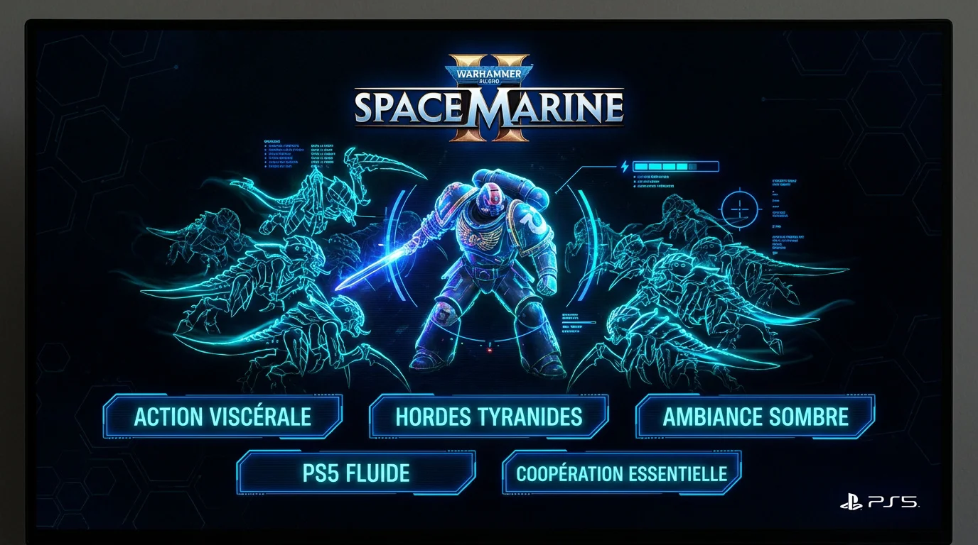 Combat intense d'un Space Marine contre des Tyranides sur PS5