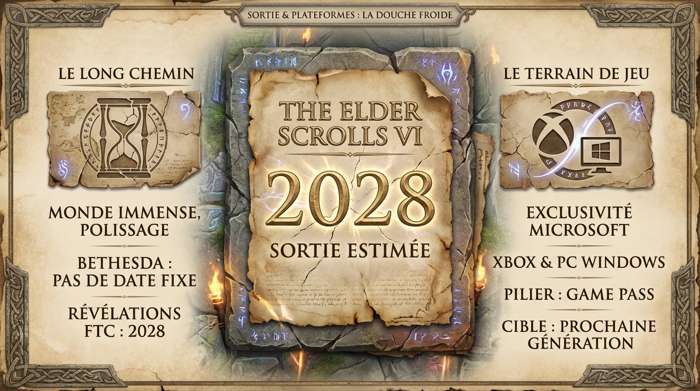 The Elder Scrolls VI date de sortie estimée 2028 et exclusivité Microsoft