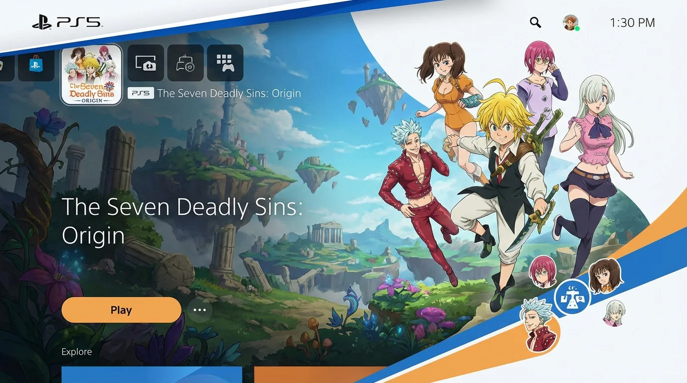 Thème animé gratuit The Seven Deadly Sins Origin sur PS5