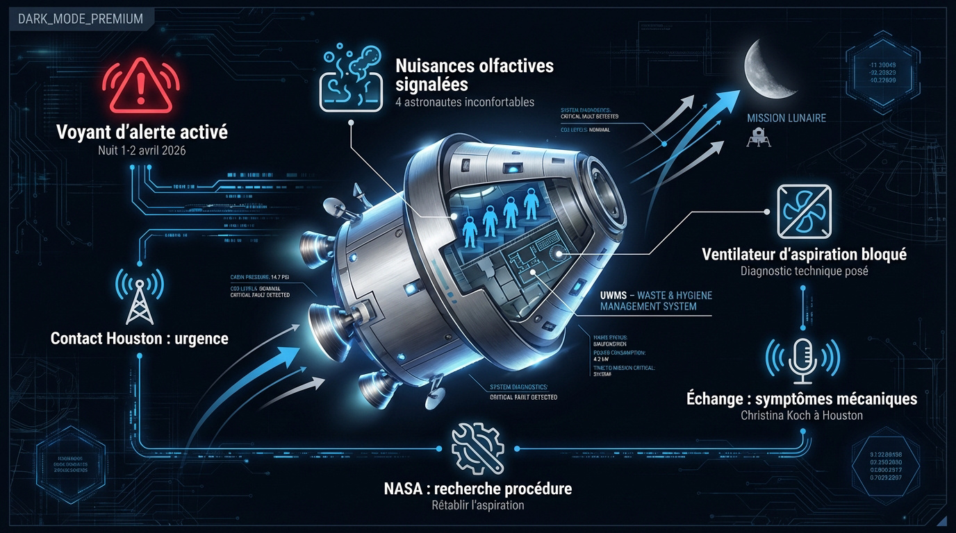 Alerte technique sur le système de gestion des déchets UWMS dans la capsule Orion