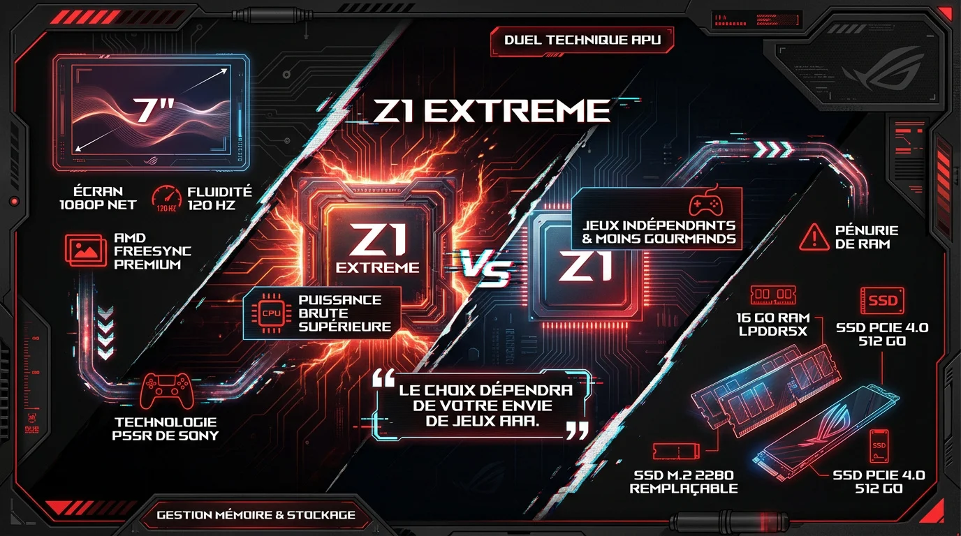 Comparaison des performances entre la ROG Ally Z1 et la version Z1 Extreme